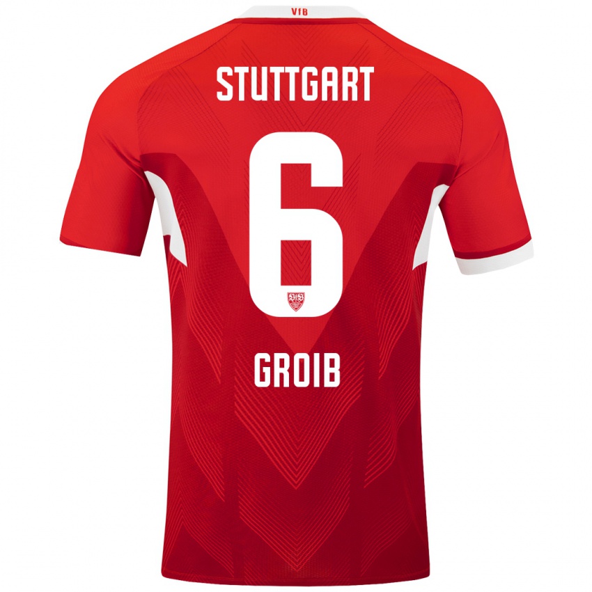 Hombre Camiseta Alexander Groiß #6 Rojo Blanco 2ª Equipación 2024/25 La Camisa Chile