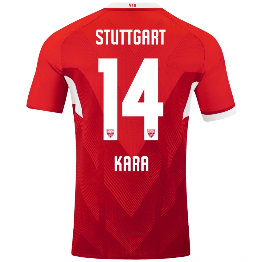 Hombre Camiseta Semih Kara #14 Rojo Blanco 2ª Equipación 2024/25 La Camisa Chile