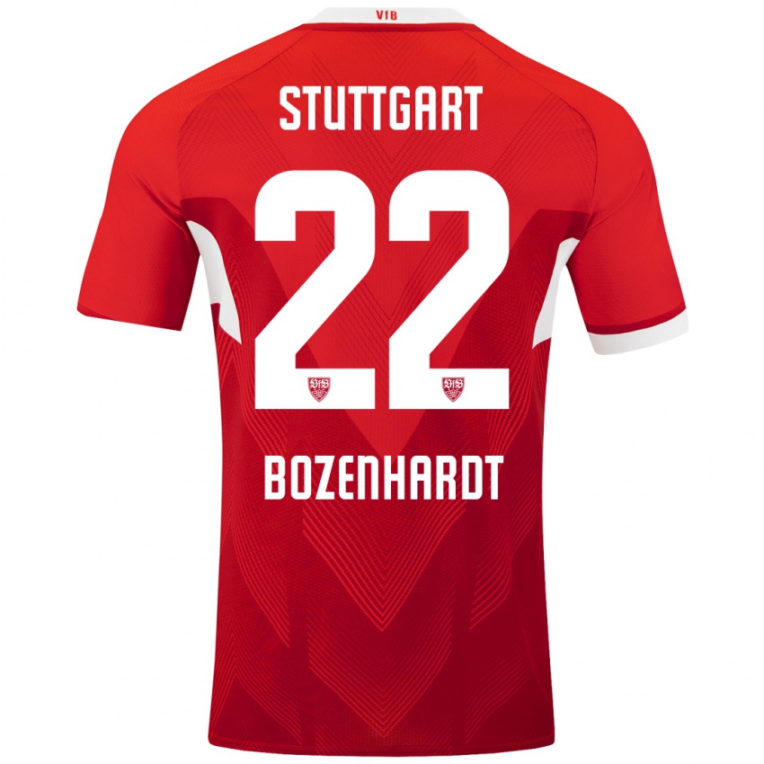 Hombre Camiseta Laura Bozenhardt #22 Rojo Blanco 2ª Equipación 2024/25 La Camisa Chile