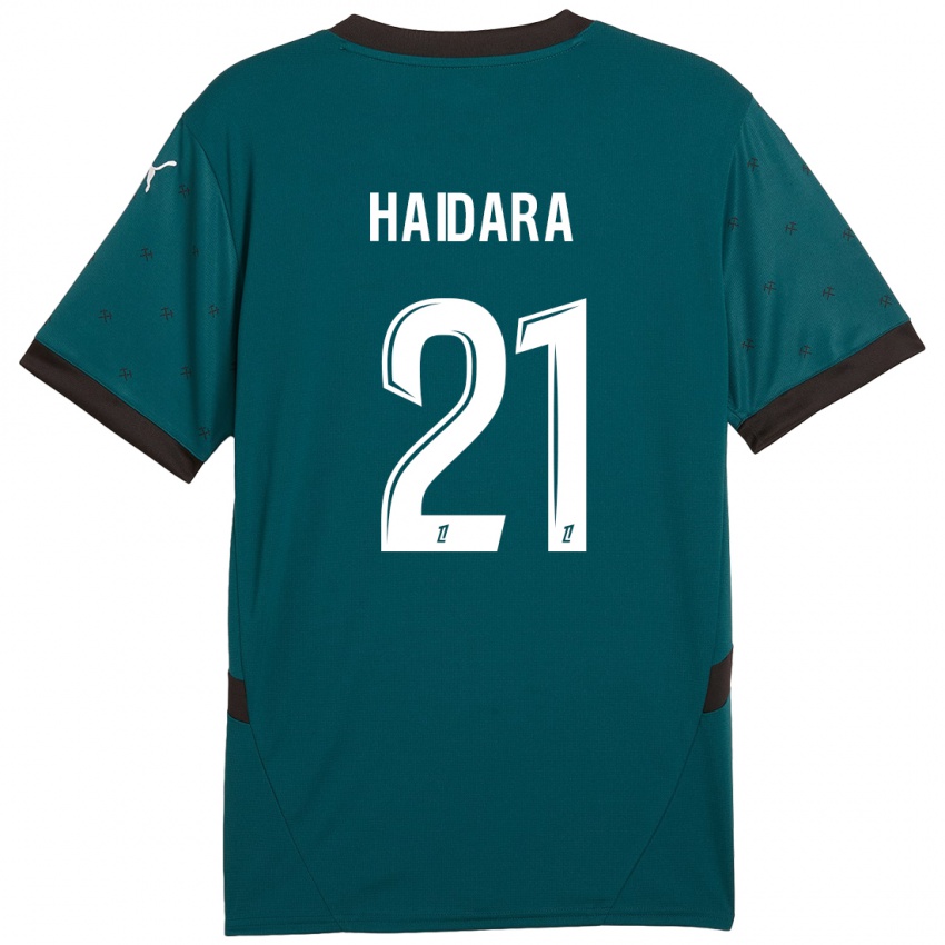 Hombre Camiseta Massadio Haidara #21 Verde Oscuro 2ª Equipación 2024/25 La Camisa Chile