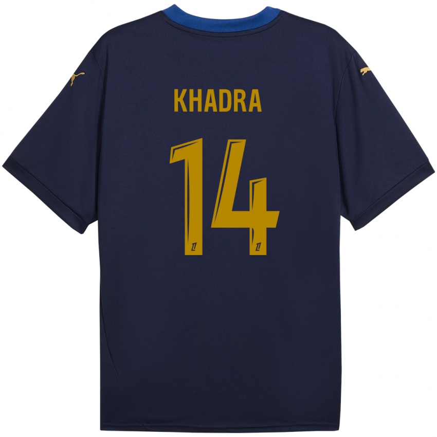 Hombre Camiseta Reda Khadra #14 Azul Marino Dorado 2ª Equipación 2024/25 La Camisa Chile