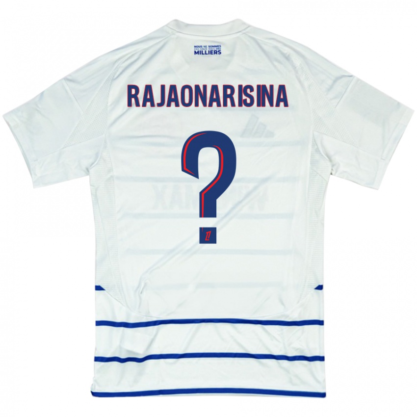 Hombre Camiseta Noah Rajaonarisina #0 Blanco Azul 2ª Equipación 2024/25 La Camisa Chile