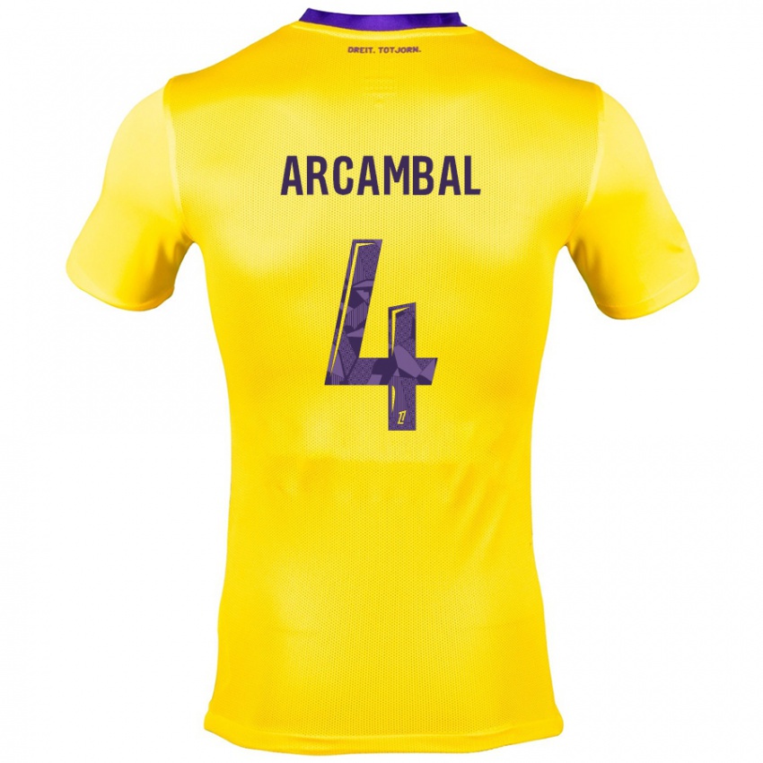 Hombre Camiseta Anais Arcambal #4 Amarillo Morado 2ª Equipación 2024/25 La Camisa Chile