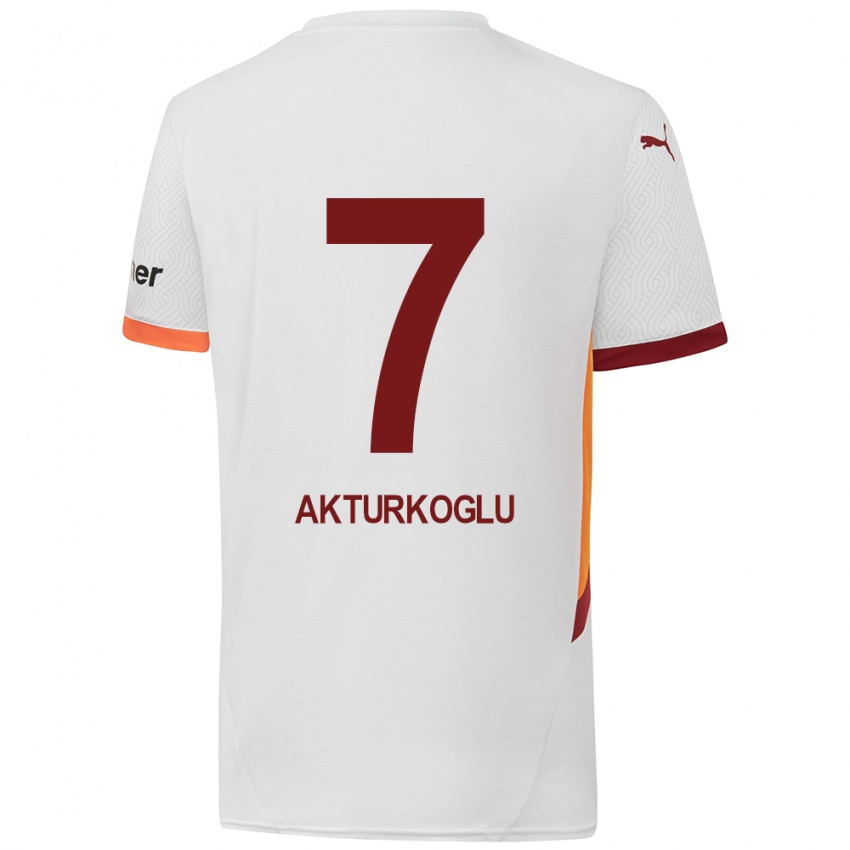 Hombre Camiseta Kerem Aktürkoğlu #7 Blanco Amarillo Rojo 2ª Equipación 2024/25 La Camisa Chile