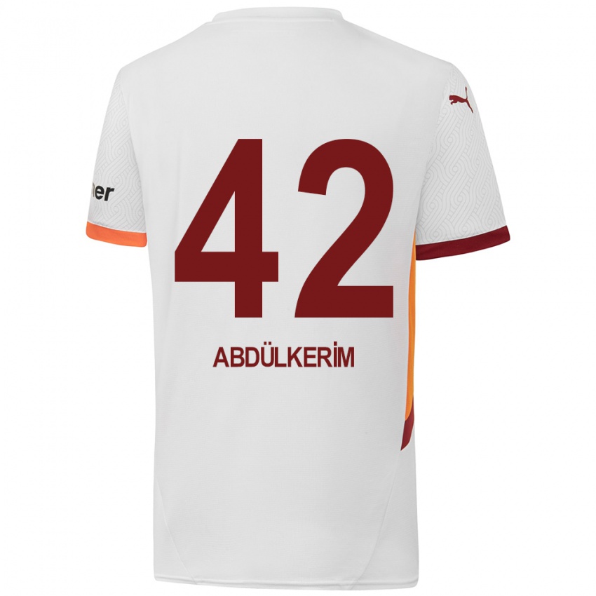 Hombre Camiseta Abdülkerim Bardakcı #42 Blanco Amarillo Rojo 2ª Equipación 2024/25 La Camisa Chile