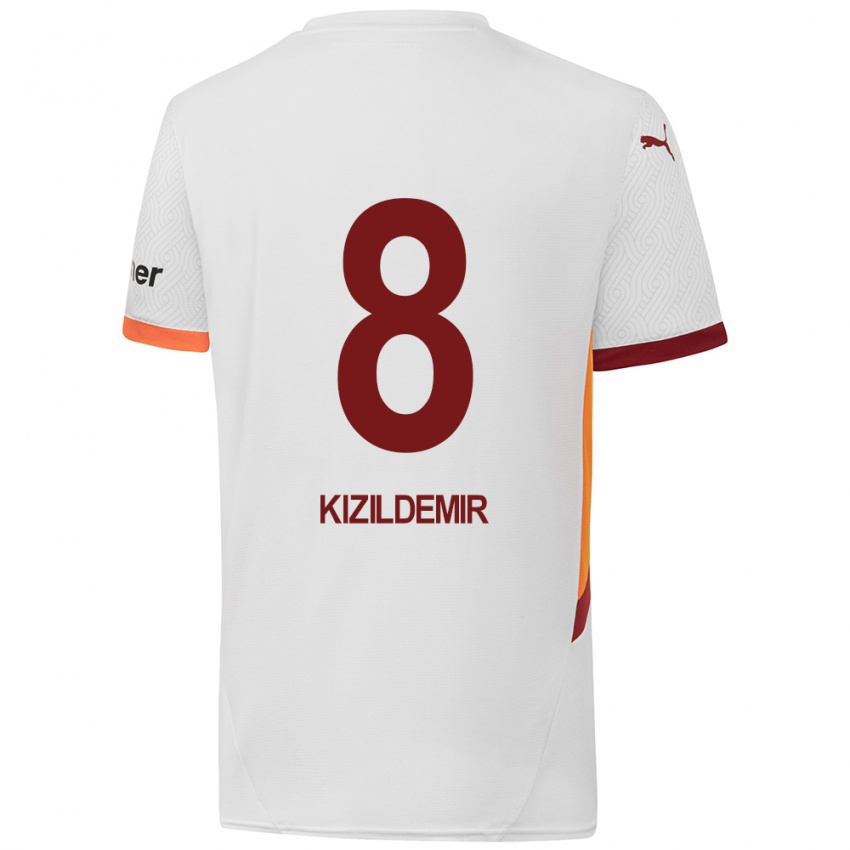 Hombre Camiseta Berk Kizildemir #8 Blanco Amarillo Rojo 2ª Equipación 2024/25 La Camisa Chile