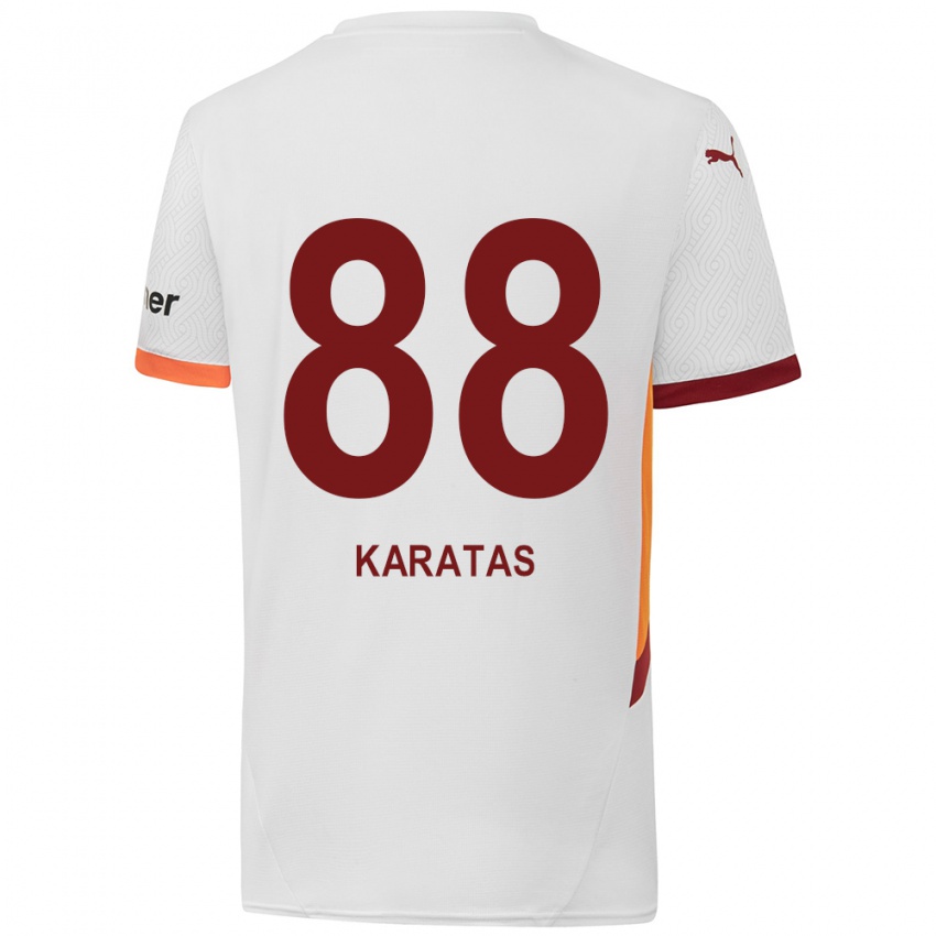 Hombre Camiseta Kazımcan Karataş #88 Blanco Amarillo Rojo 2ª Equipación 2024/25 La Camisa Chile