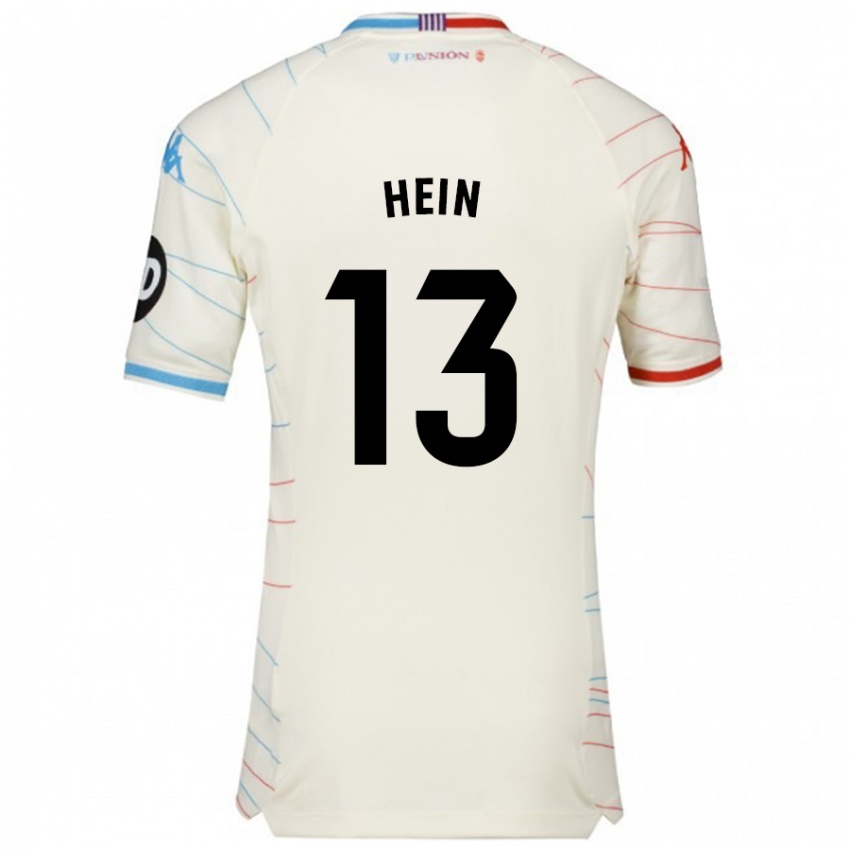 Hombre Camiseta Karl Hein #13 Blanco Rojo Azul 2ª Equipación 2024/25 La Camisa Chile