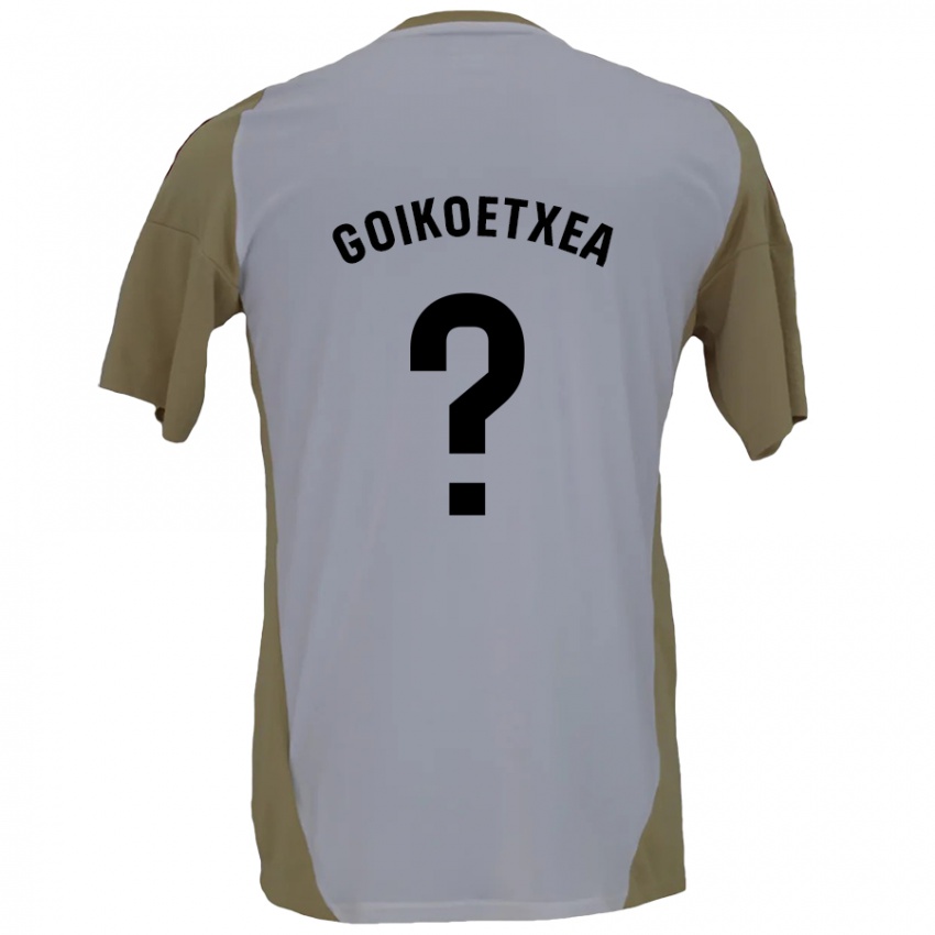 Hombre Camiseta Imanol Goikoetxea #0 Marrón Blanco 2ª Equipación 2024/25 La Camisa Chile