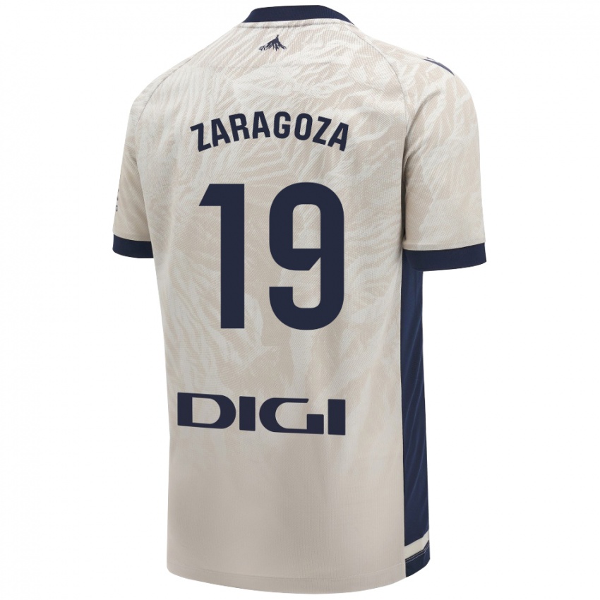 Hombre Camiseta Bryan Zaragoza #19 Gris Claro 2ª Equipación 2024/25 La Camisa Chile