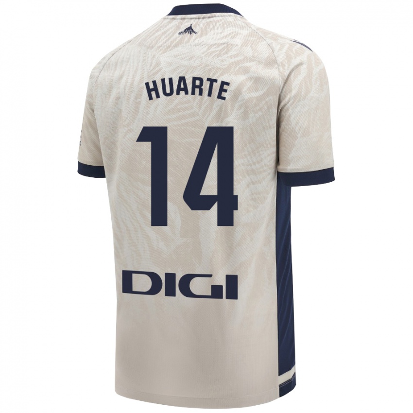 Hombre Camiseta Xabi Huarte #14 Gris Claro 2ª Equipación 2024/25 La Camisa Chile