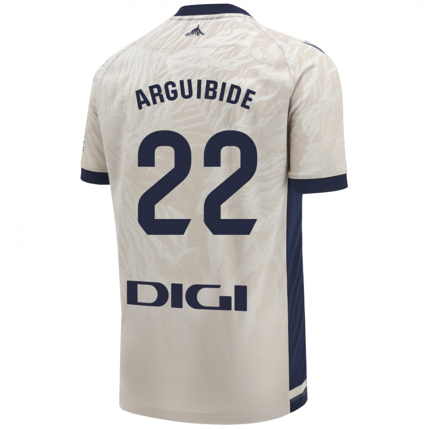 Hombre Camiseta Iñigo Arguibide #22 Gris Claro 2ª Equipación 2024/25 La Camisa Chile