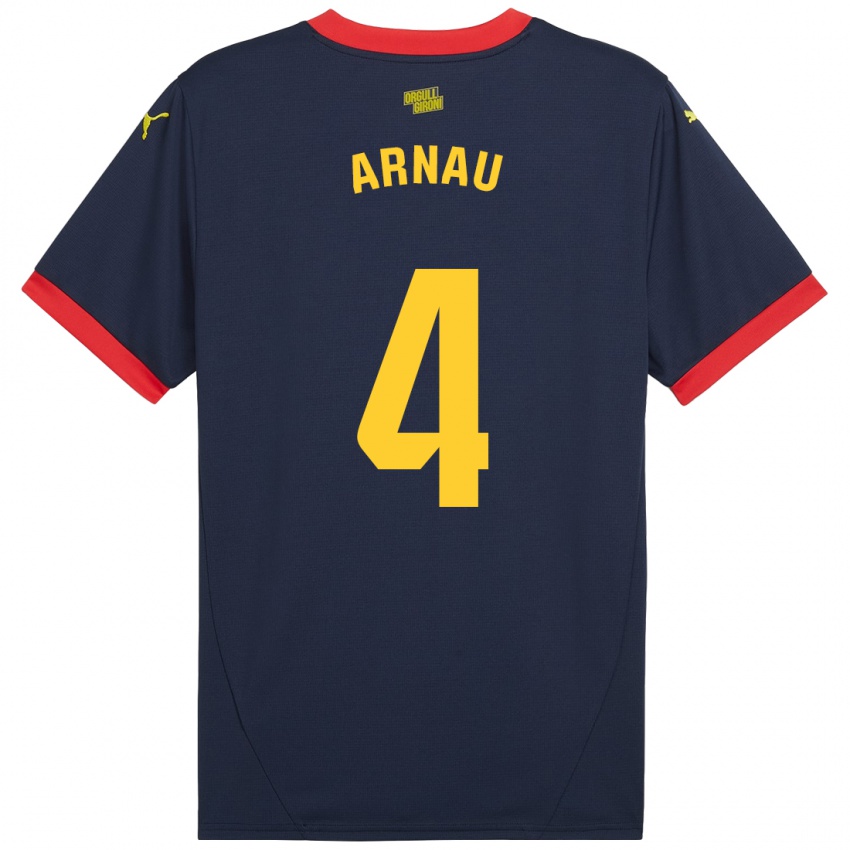 Hombre Camiseta Arnau Martínez #4 Azul Marino Rojo 2ª Equipación 2024/25 La Camisa Chile