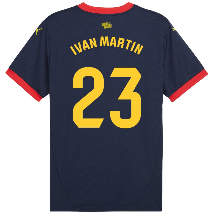 Hombre Camiseta Iván Martín #23 Azul Marino Rojo 2ª Equipación 2024/25 La Camisa Chile