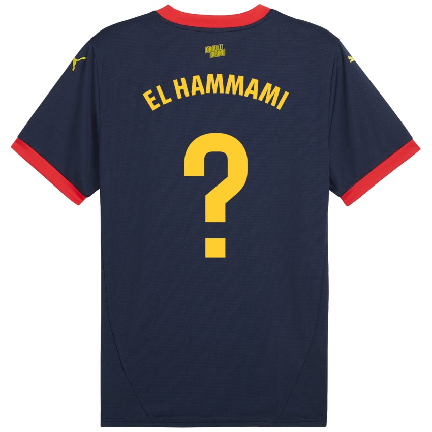 Hombre Camiseta Ayoub El Hammami #0 Azul Marino Rojo 2ª Equipación 2024/25 La Camisa Chile