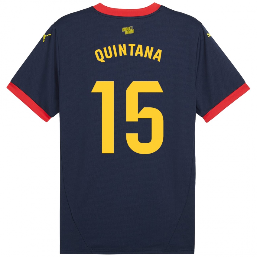 Hombre Camiseta Amru Quintana #15 Azul Marino Rojo 2ª Equipación 2024/25 La Camisa Chile