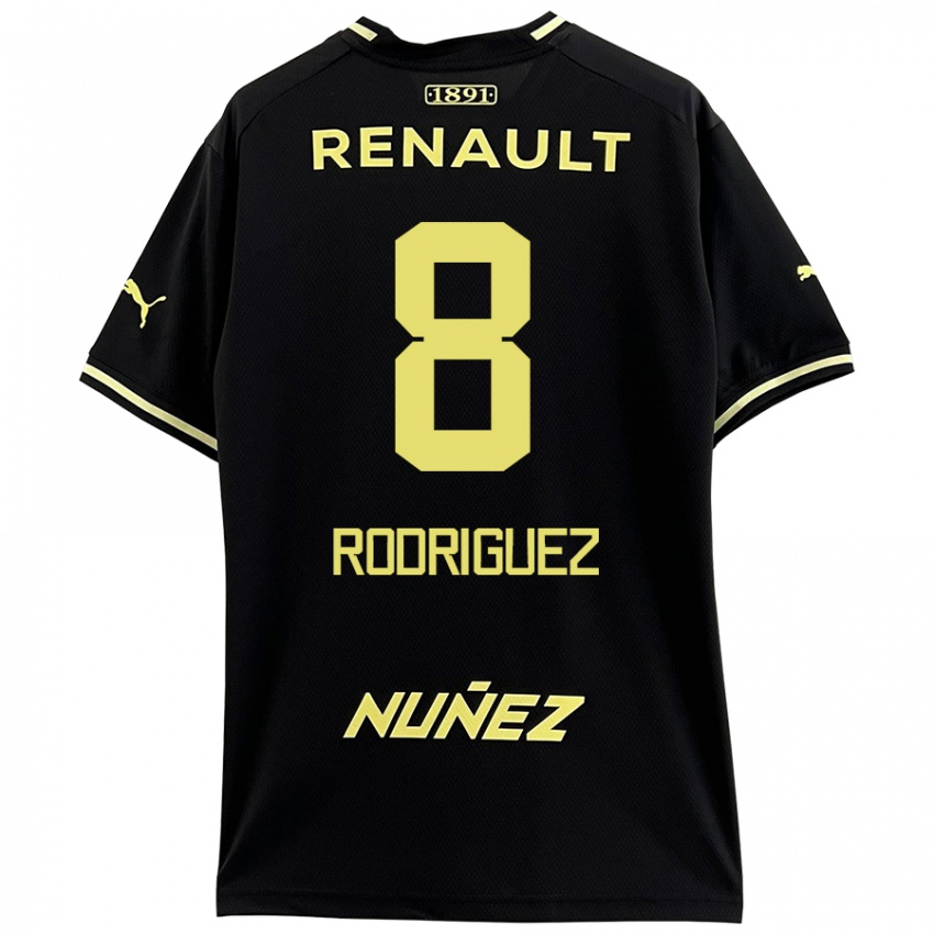 Hombre Camiseta Sebastián Rodríguez #8 Negro Amarillo 2ª Equipación 2024/25 La Camisa Chile