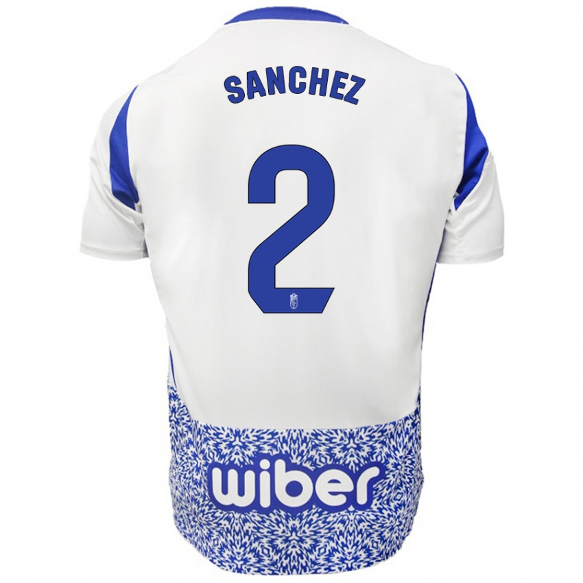 Hombre Camiseta Rubén Sánchez #2 Blanco Azul 2ª Equipación 2024/25 La Camisa Chile