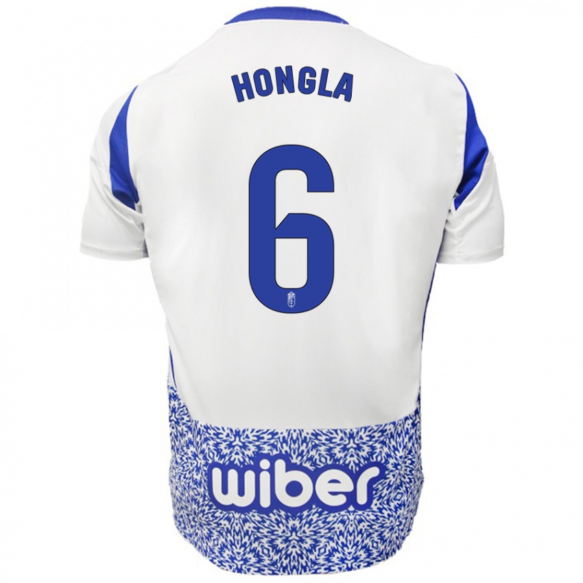 Hombre Camiseta Martin Hongla #6 Blanco Azul 2ª Equipación 2024/25 La Camisa Chile