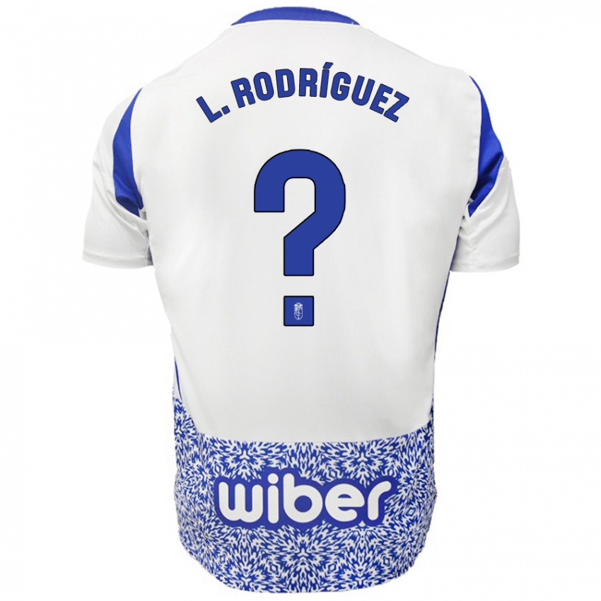 Hombre Camiseta Iker López Rodríguez #0 Blanco Azul 2ª Equipación 2024/25 La Camisa Chile