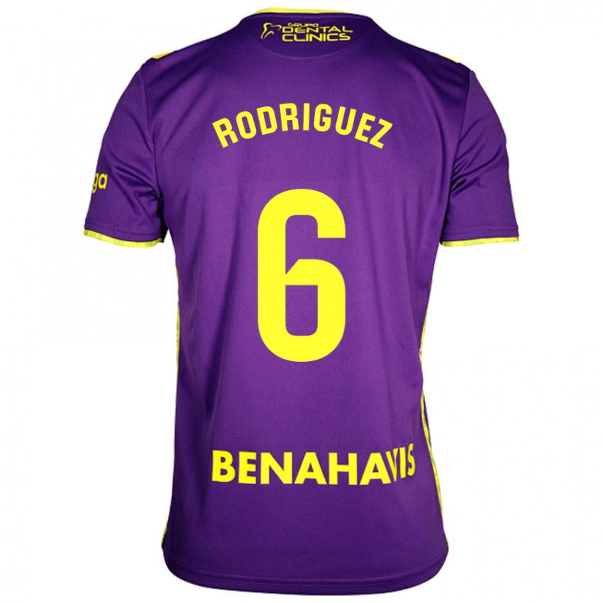 Hombre Camiseta Rafa Rodríguez #6 Púrpura Amarillo 2ª Equipación 2024/25 La Camisa Chile