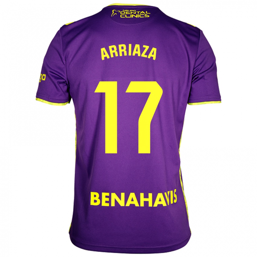 Hombre Camiseta Pablo Arriaza #17 Púrpura Amarillo 2ª Equipación 2024/25 La Camisa Chile