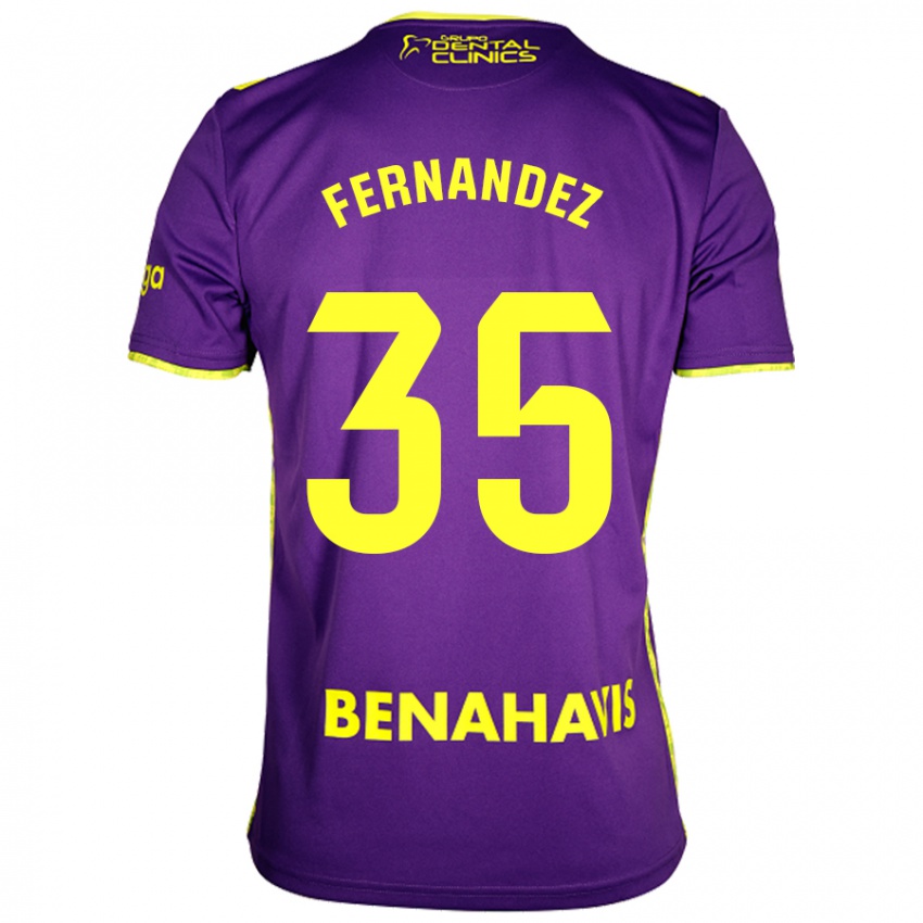 Hombre Camiseta Inés Fernández #35 Púrpura Amarillo 2ª Equipación 2024/25 La Camisa Chile