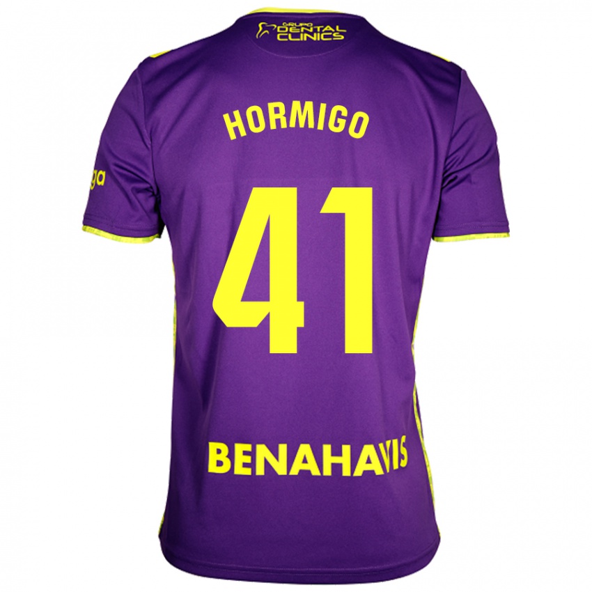 Hombre Camiseta Cintia Hormigo #41 Púrpura Amarillo 2ª Equipación 2024/25 La Camisa Chile