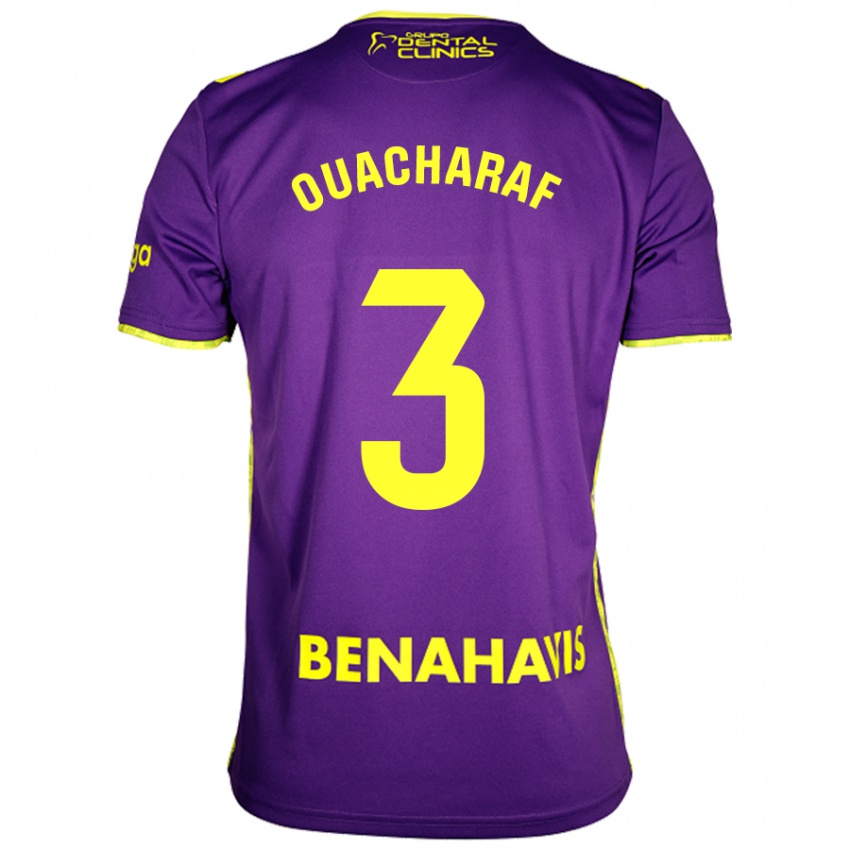 Hombre Camiseta Bilal Ouacharaf #3 Púrpura Amarillo 2ª Equipación 2024/25 La Camisa Chile