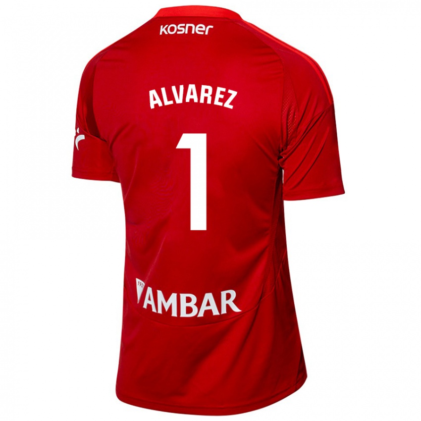 Hombre Camiseta Cristian Álvarez #1 Blanco Azul 2ª Equipación 2024/25 La Camisa Chile