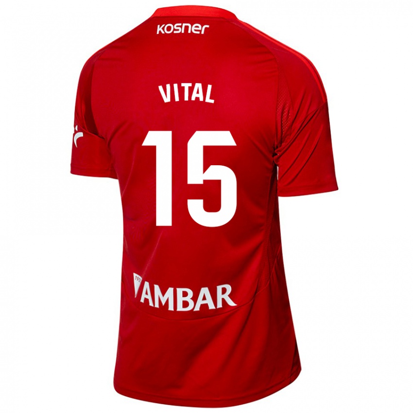 Hombre Camiseta Bernardo Vital #15 Blanco Azul 2ª Equipación 2024/25 La Camisa Chile