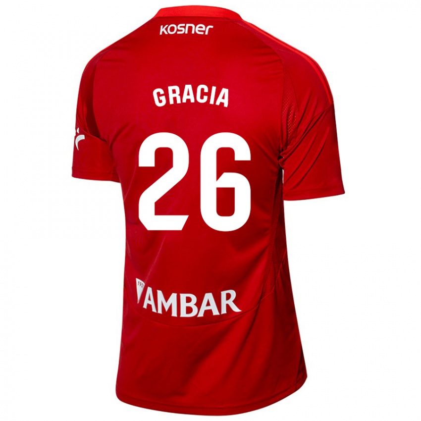 Hombre Camiseta Gori Gracia #26 Blanco Azul 2ª Equipación 2024/25 La Camisa Chile