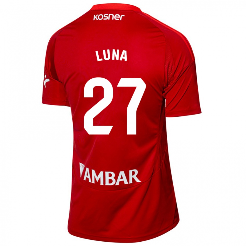 Hombre Camiseta Marcos Luna #27 Blanco Azul 2ª Equipación 2024/25 La Camisa Chile