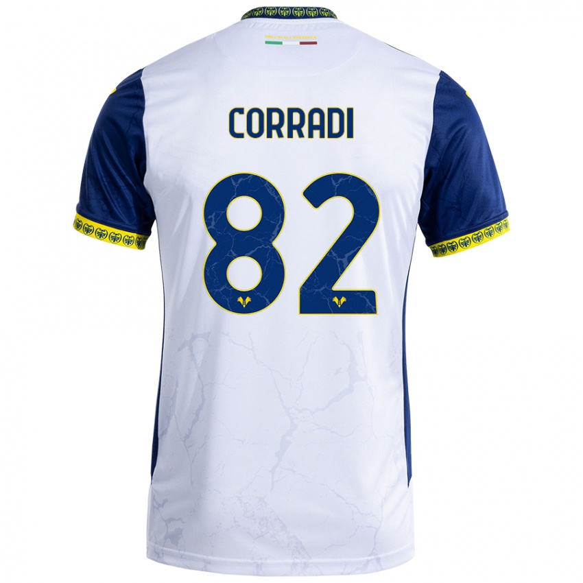 Hombre Camiseta Christian Corradi #82 Blanco Azul 2ª Equipación 2024/25 La Camisa Chile