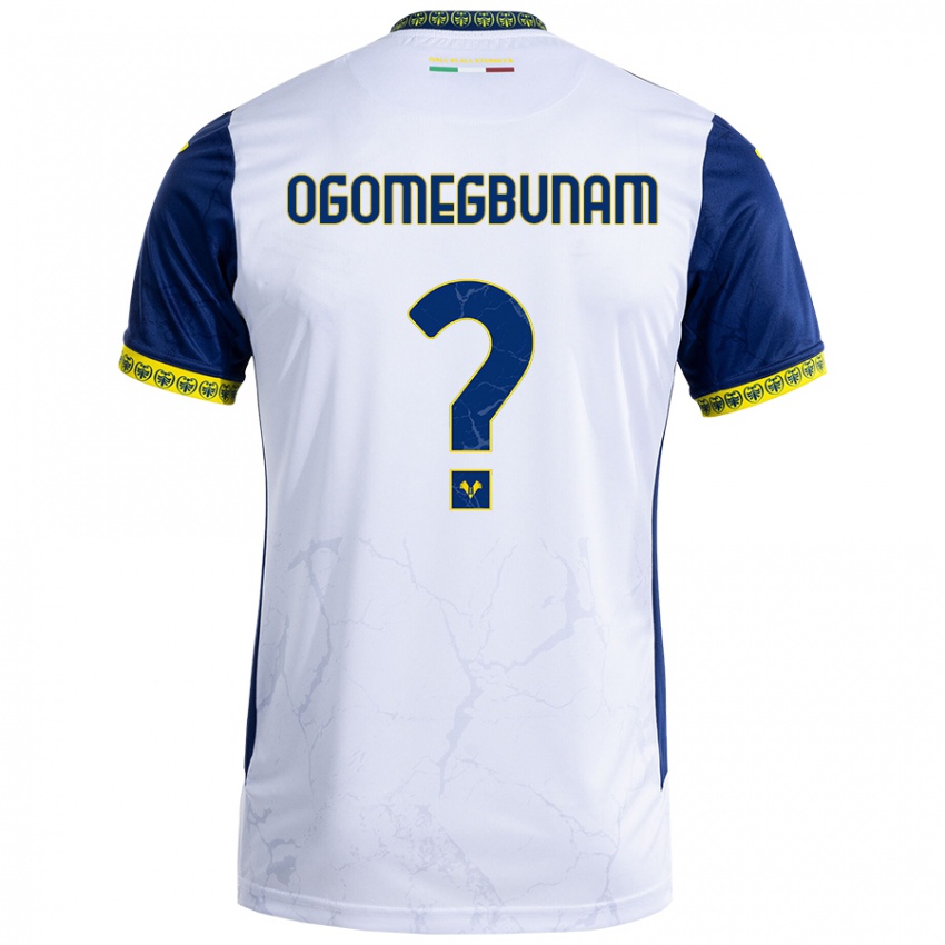 Hombre Camiseta Izu Ogomegbunam #0 Blanco Azul 2ª Equipación 2024/25 La Camisa Chile