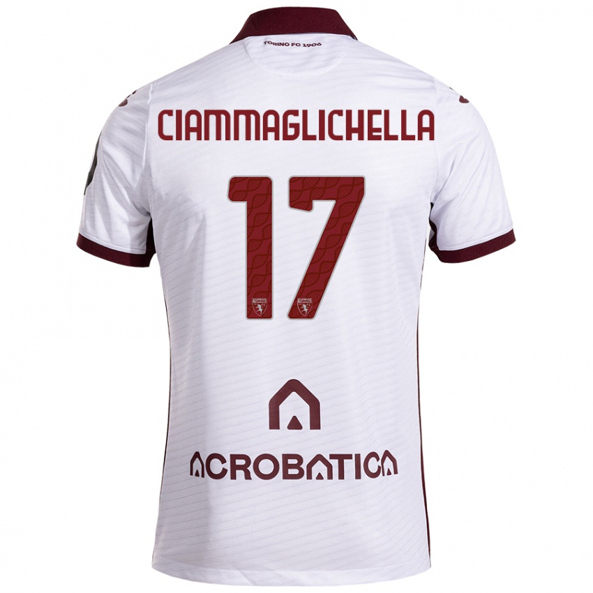 Hombre Camiseta Aaron Ciammaglichella #17 Blanco Granate 2ª Equipación 2024/25 La Camisa Chile