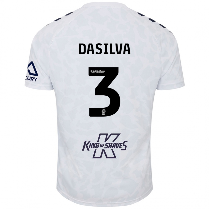 Hombre Camiseta Jay Dasilva #3 Blanco 2ª Equipación 2024/25 La Camisa Chile