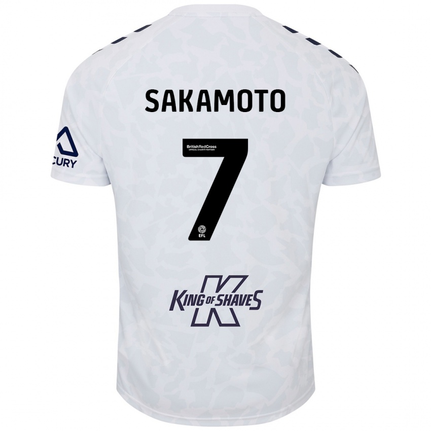 Hombre Camiseta Tatsuhiro Sakamoto #7 Blanco 2ª Equipación 2024/25 La Camisa Chile