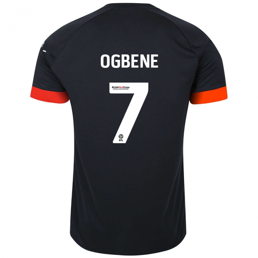 Hombre Camiseta Chiedozie Ogbene #7 Negro Naranja 2ª Equipación 2024/25 La Camisa Chile