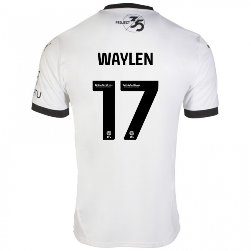 Hombre Camiseta Libby Waylen #17 Blanco Negro 2ª Equipación 2024/25 La Camisa Chile