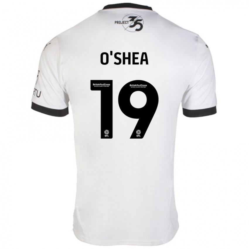 Hombre Camiseta Erin O'shea #19 Blanco Negro 2ª Equipación 2024/25 La Camisa Chile