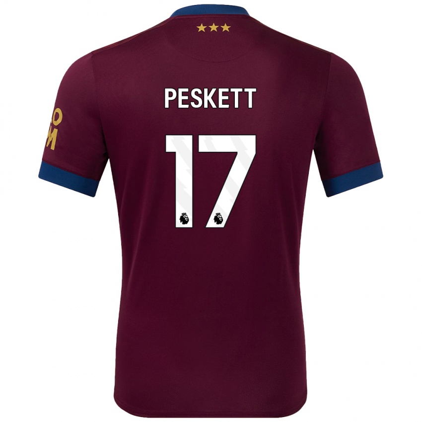 Hombre Camiseta Sophie Peskett #17 Marrón 2ª Equipación 2024/25 La Camisa Chile