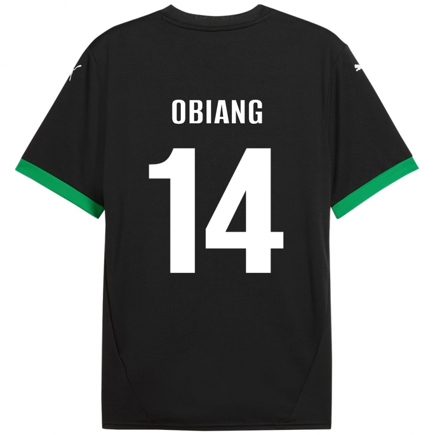 Mujer Camiseta Pedro Obiang #14 Negro Verde Oscuro 1ª Equipación 2024/25 La Camisa Chile