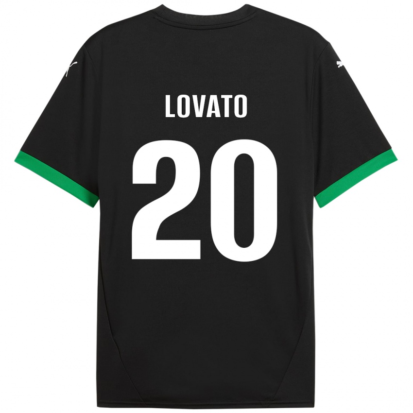 Mujer Camiseta Matteo Lovato #20 Negro Verde Oscuro 1ª Equipación 2024/25 La Camisa Chile