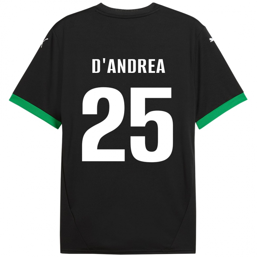 Mujer Camiseta Luca D'andrea #25 Negro Verde Oscuro 1ª Equipación 2024/25 La Camisa Chile