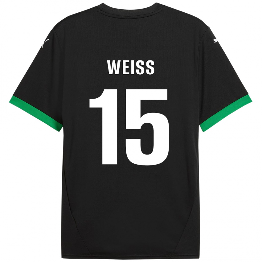 Mujer Camiseta David Weiss #15 Negro Verde Oscuro 1ª Equipación 2024/25 La Camisa Chile