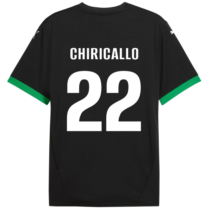 Mujer Camiseta Giovanni Chiricallo #22 Negro Verde Oscuro 1ª Equipación 2024/25 La Camisa Chile