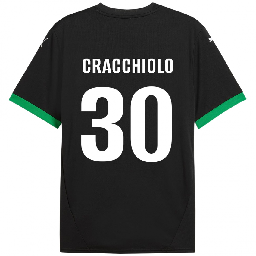 Mujer Camiseta Leonardo Cracchiolo #30 Negro Verde Oscuro 1ª Equipación 2024/25 La Camisa Chile