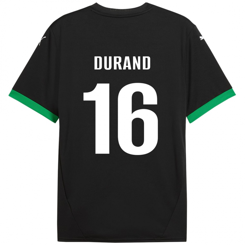 Mujer Camiseta Solène Durand #16 Negro Verde Oscuro 1ª Equipación 2024/25 La Camisa Chile