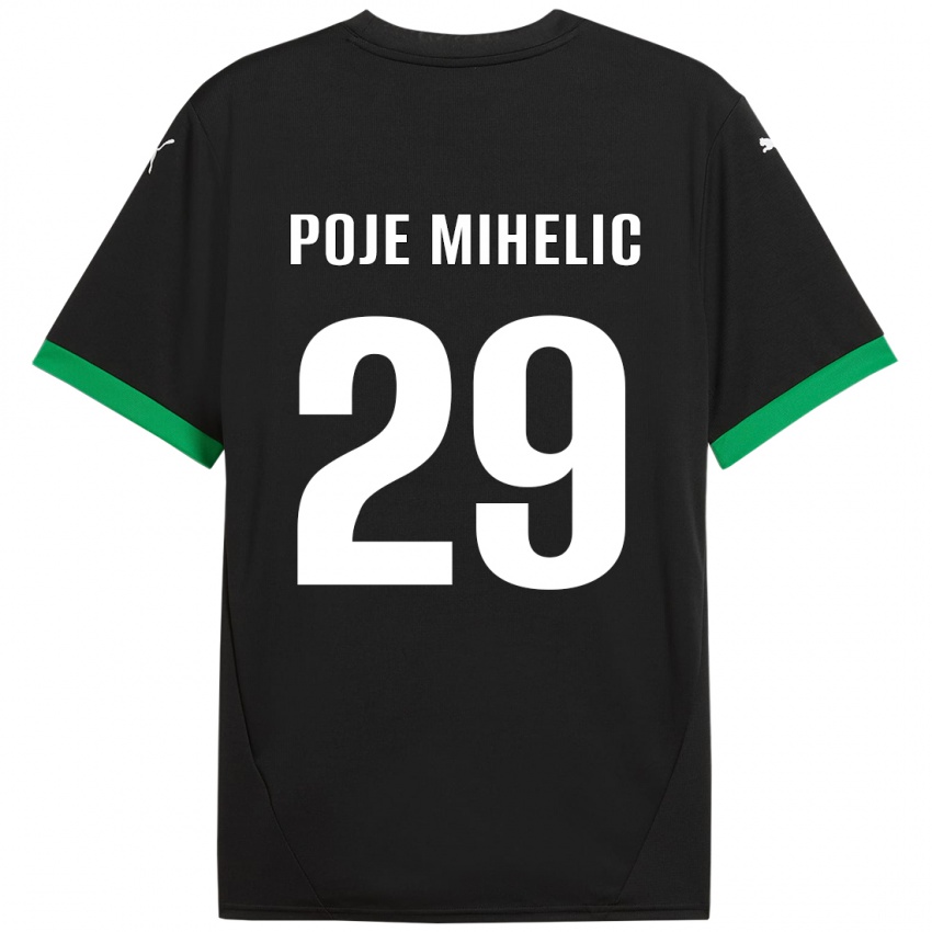 Mujer Camiseta Naja Poje Mihelič #29 Negro Verde Oscuro 1ª Equipación 2024/25 La Camisa Chile